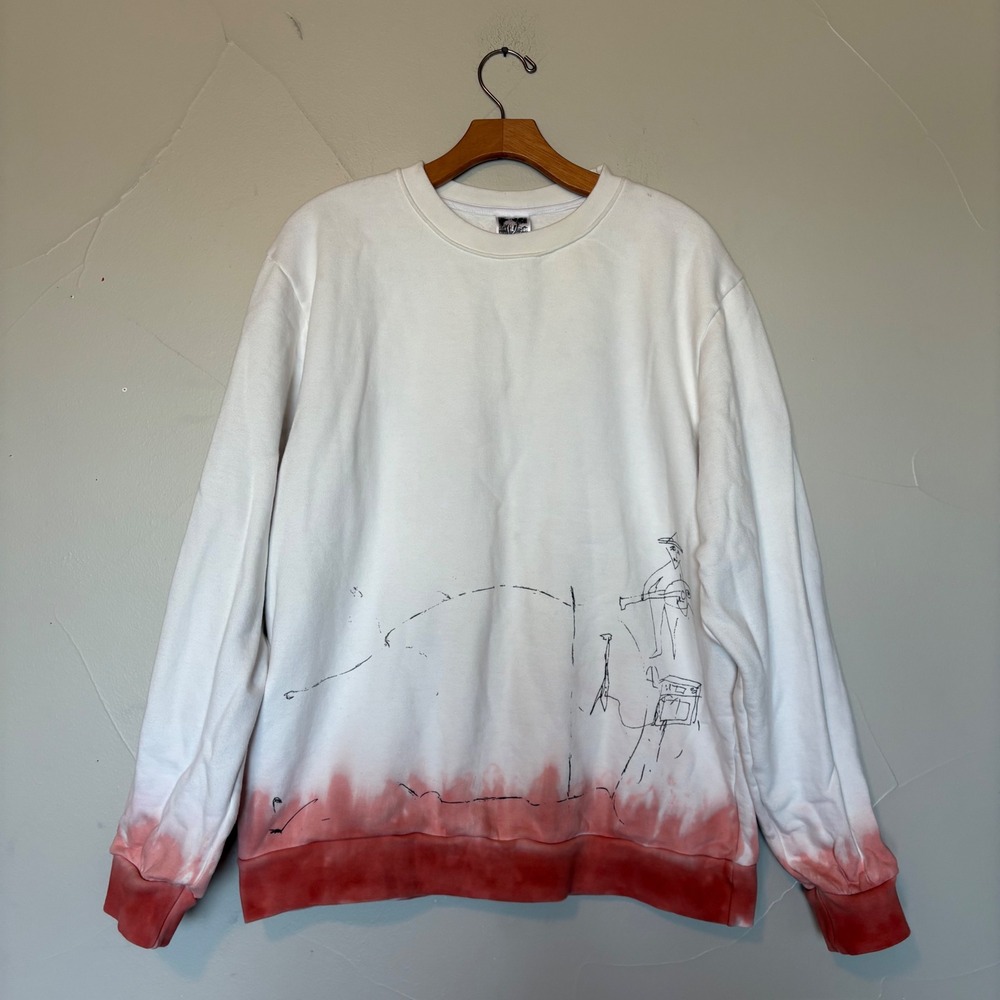Basketcase‎ Gallery Elysium Doodle Art Sketch Graphic Crew Neck Sweatshirt SZ XL